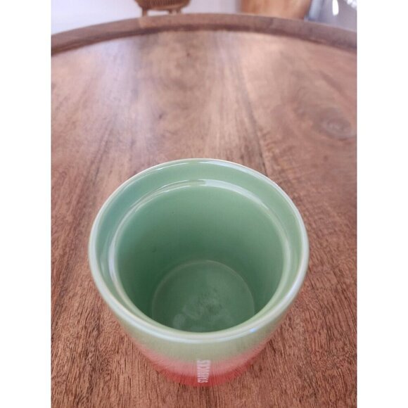 2020 Starbucks Pearl Ombre Red Pink Green Holiday Ceramic Tumbler | 8oz | NO LID - Picture 3 of 4